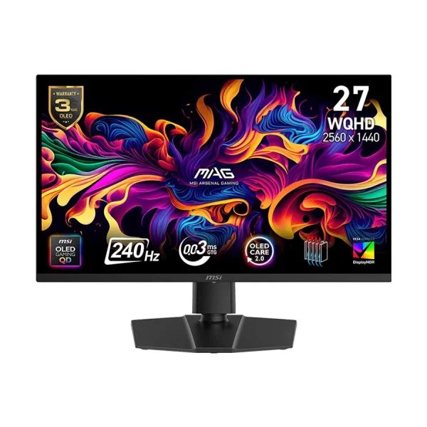 MSI MAG 273QP QD-OLED X24 27 Inch 2560x1440 240Hz OLED Black Gaming Monitor