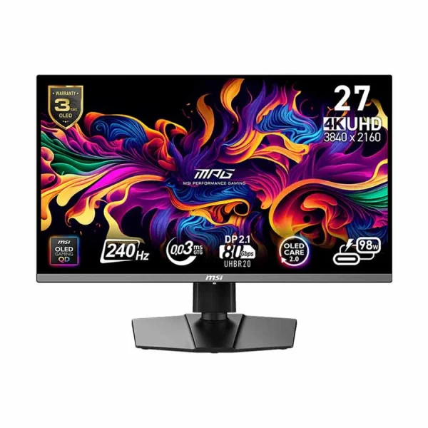 MSI MPG 272URX QD-OLED 27 Inch 3840x2160 240Hz OLED Black Gaming Monitor